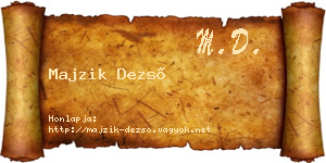 Majzik Dezső névjegykártya