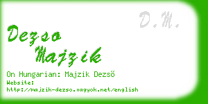 dezso majzik business card