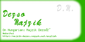 dezso majzik business card